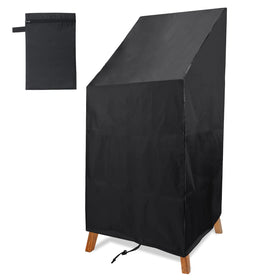 Anglekai waterproof chair cover on a high-back patio chair protecting from rain
