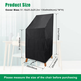 Anglekai waterproof chair cover on stackable chairs for weather protection