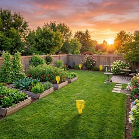 Angoily UV-resistant plastic construction ensures durable outdoor use.