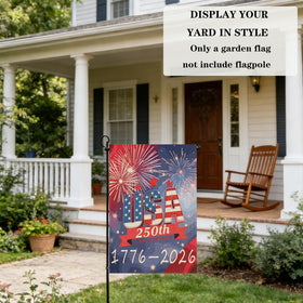 AnHdrFy fireworks and stars flag for front door or porch year-round display.