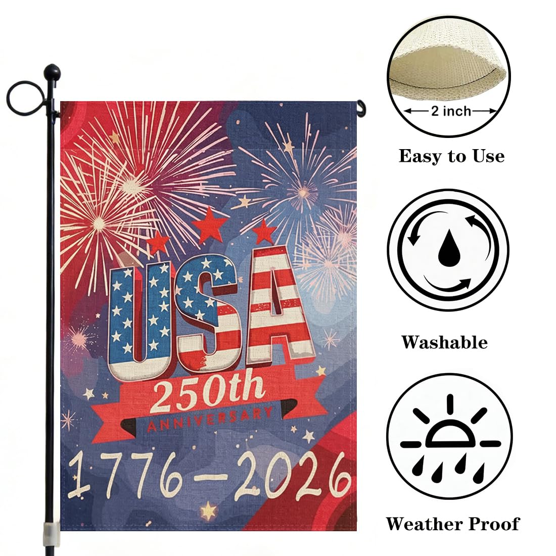 AnHdrFy machine-washable patriotic flag suitable for quick refreshes between holidays.