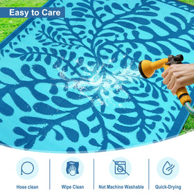 Anidaroel blue 8x10 rug ideal for patios, decks, and outdoor spaces.