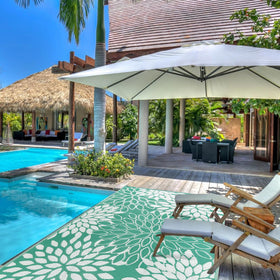 Anidaroel 8x10ft rug is easy to clean and maintain outdoors.