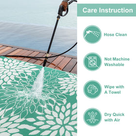 Anidaroel outdoor rug ships with a carrying bag for easy transport.