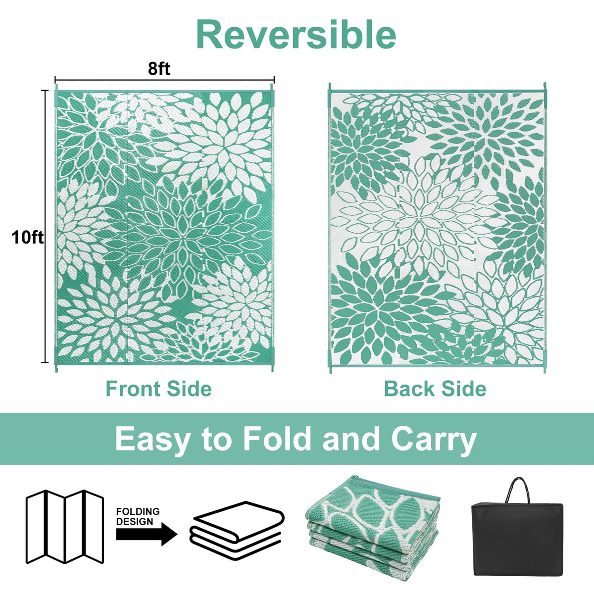Anidaroel reversible pattern rug in gray and white for versatile styling.