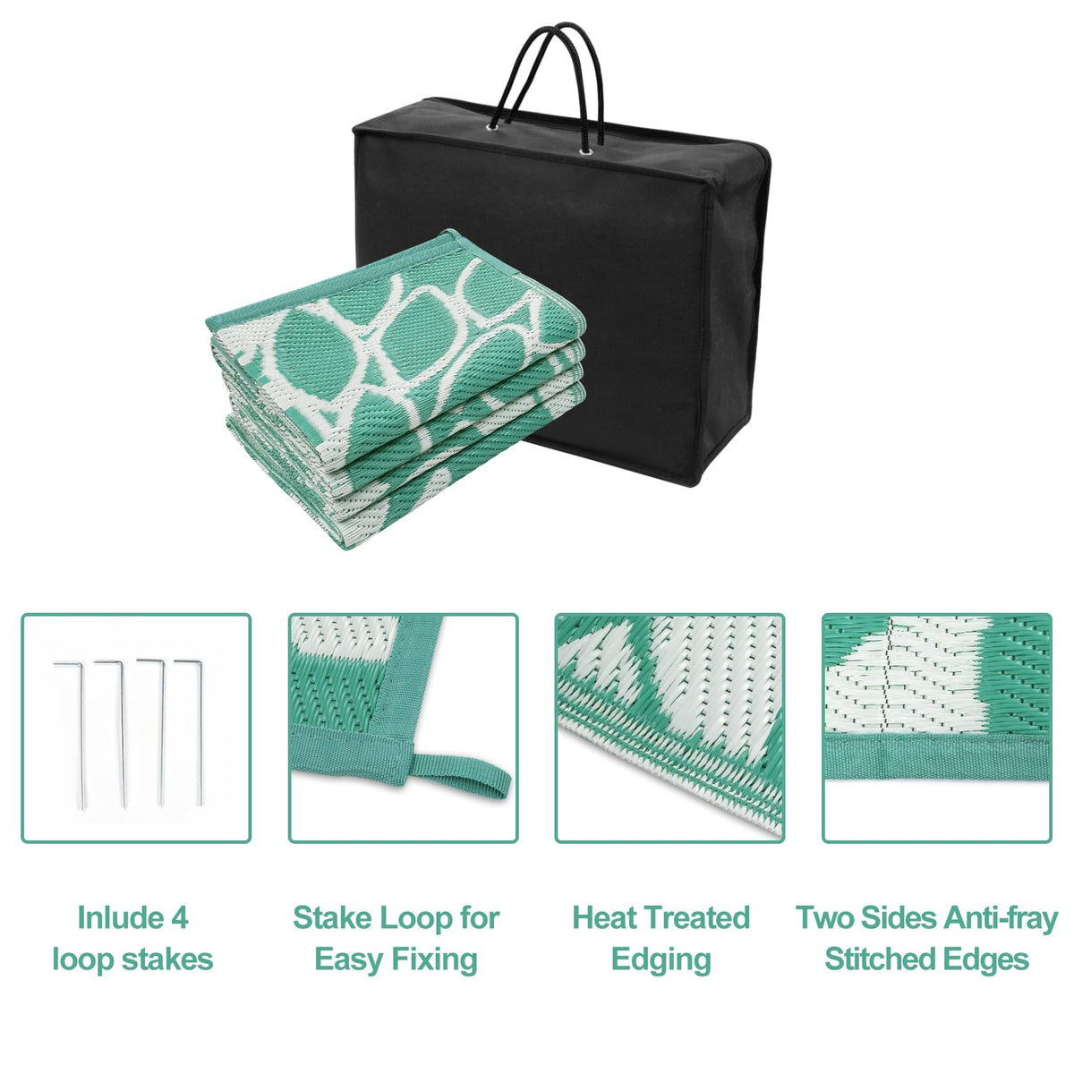 Anidaroel outdoor rug with tropical leaf design enhances deck aesthetics.