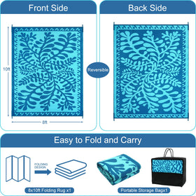 Anidaroel foldable outdoor rug fits in a carry bag for camping trips.