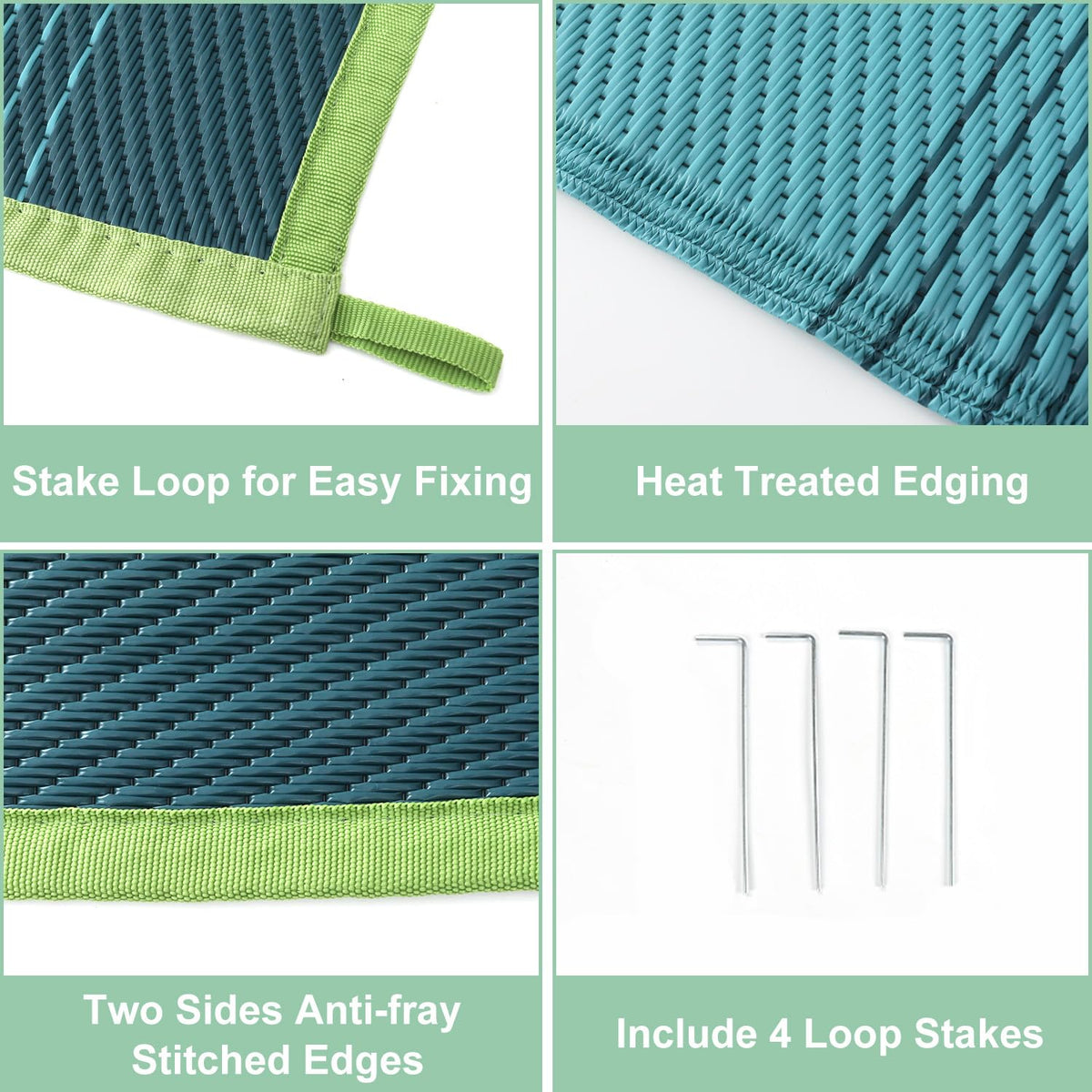 Anidaroel waterproof outdoor rug dries quickly after spills and rain