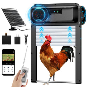 ANIERY chicken coop door with HD camera for 1080p live monitoring.