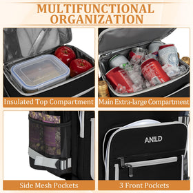 ANILD Cooler Backpack ergonomic back padding for comfortable all-day wear
