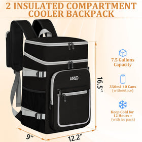 ANILD Cooler Backpack two-compartment layout for organized meals and drinks