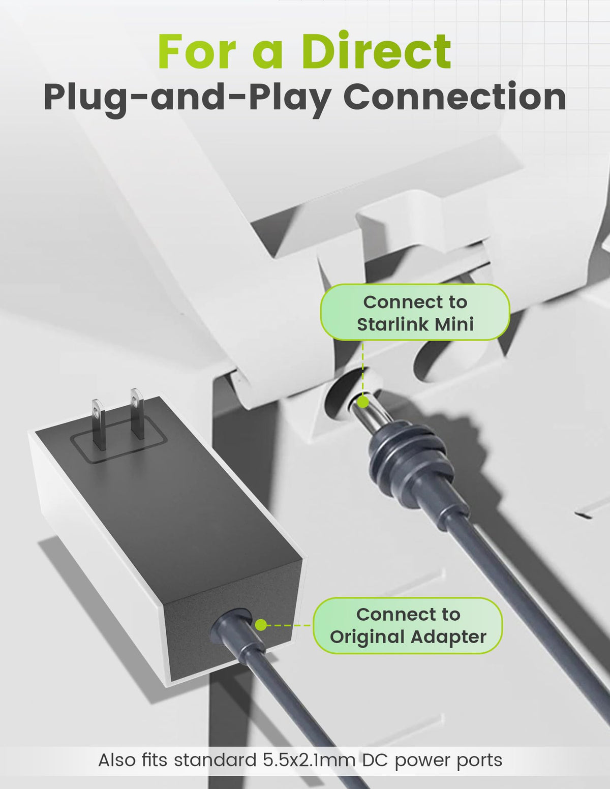 Anina Starlink Mini 3m power cord enabling flexible setup near your campsite