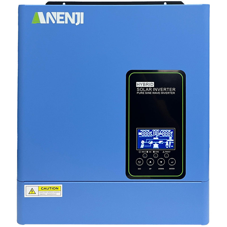 Aninerel 3000W hybrid inverter front view showing compact design for off-grid power