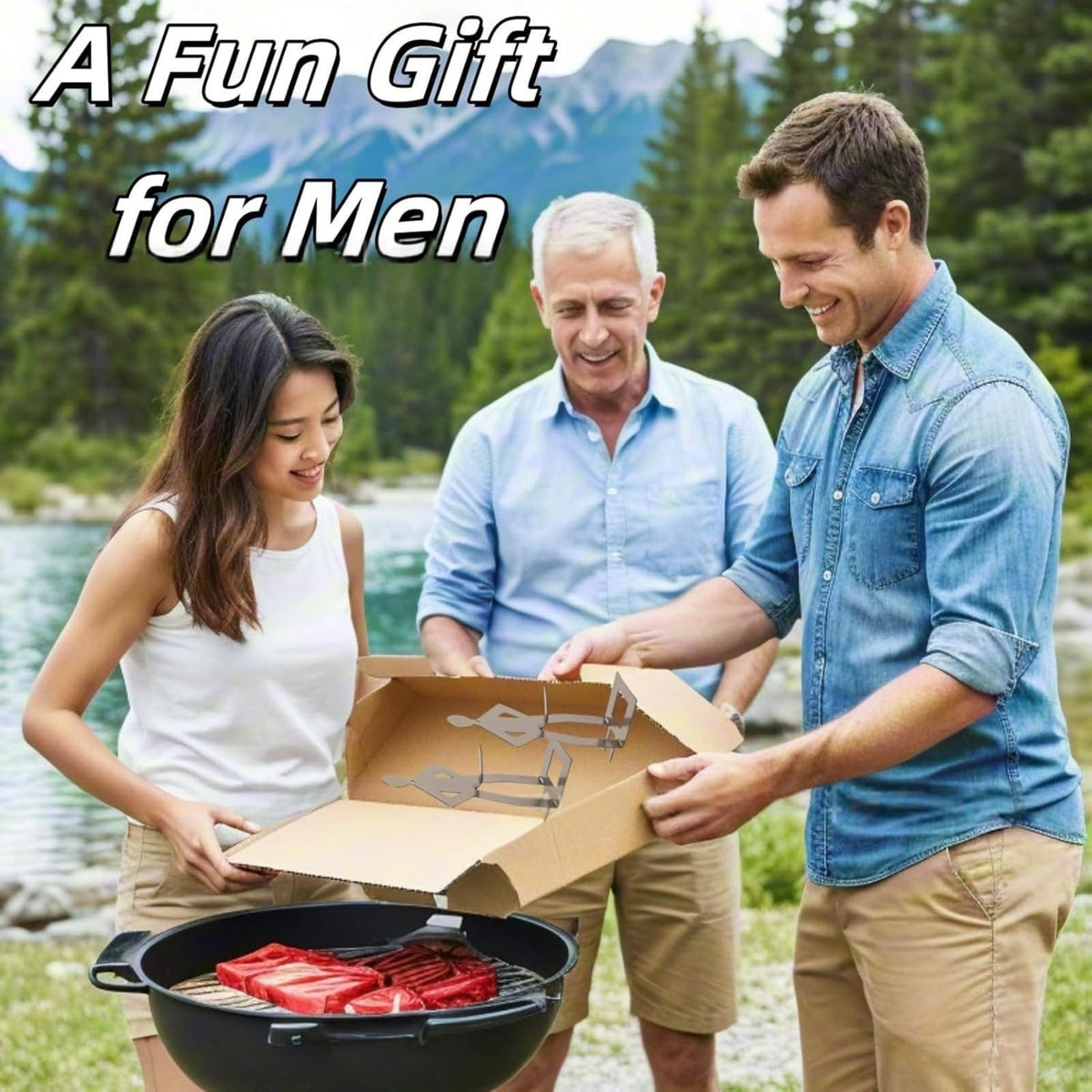 ANIS KEBBR camping sausage rack fits on campfires and grills for outdoor meals