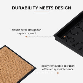 Woven coir pattern highlights sustainable coconut fiber in AMB0BT4F.