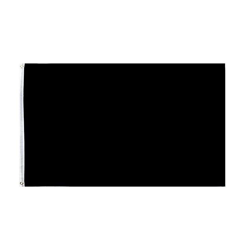 ANJOR 3x5-foot solid black flag ready for outdoor display with durable polyester.