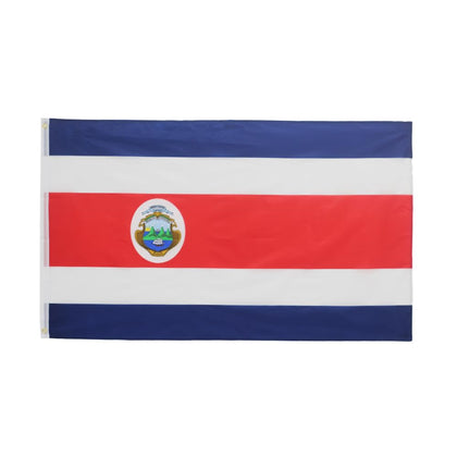 ANJOR Costa Rica flag 3x5ft close-up with brass grommets for durable outdoor display