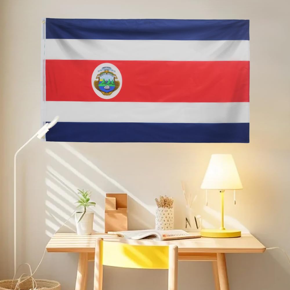 ANJOR Costa Rica flag 3x5ft brass grommets support secure mounting