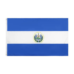ANJOR El Salvador flag 3x5 ft with brass grommets for durable outdoor display