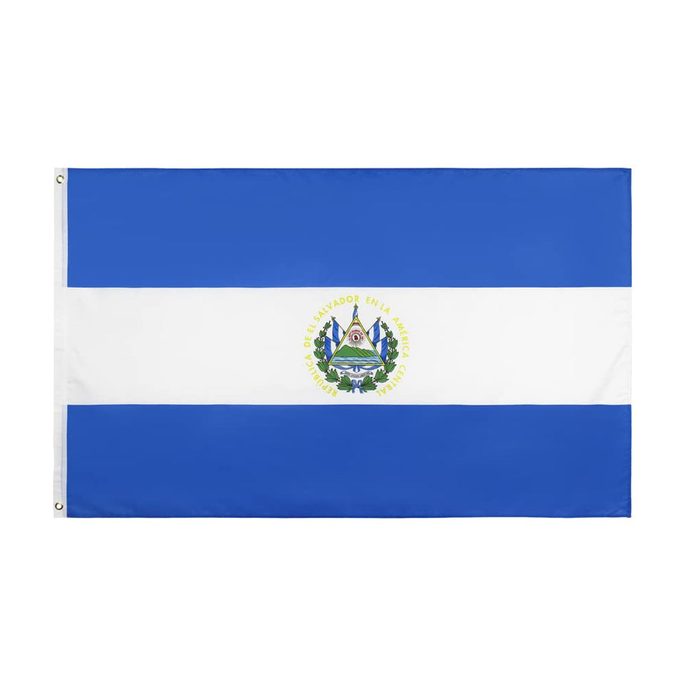 ANJOR El Salvador flag 3x5 ft with brass grommets for durable outdoor display