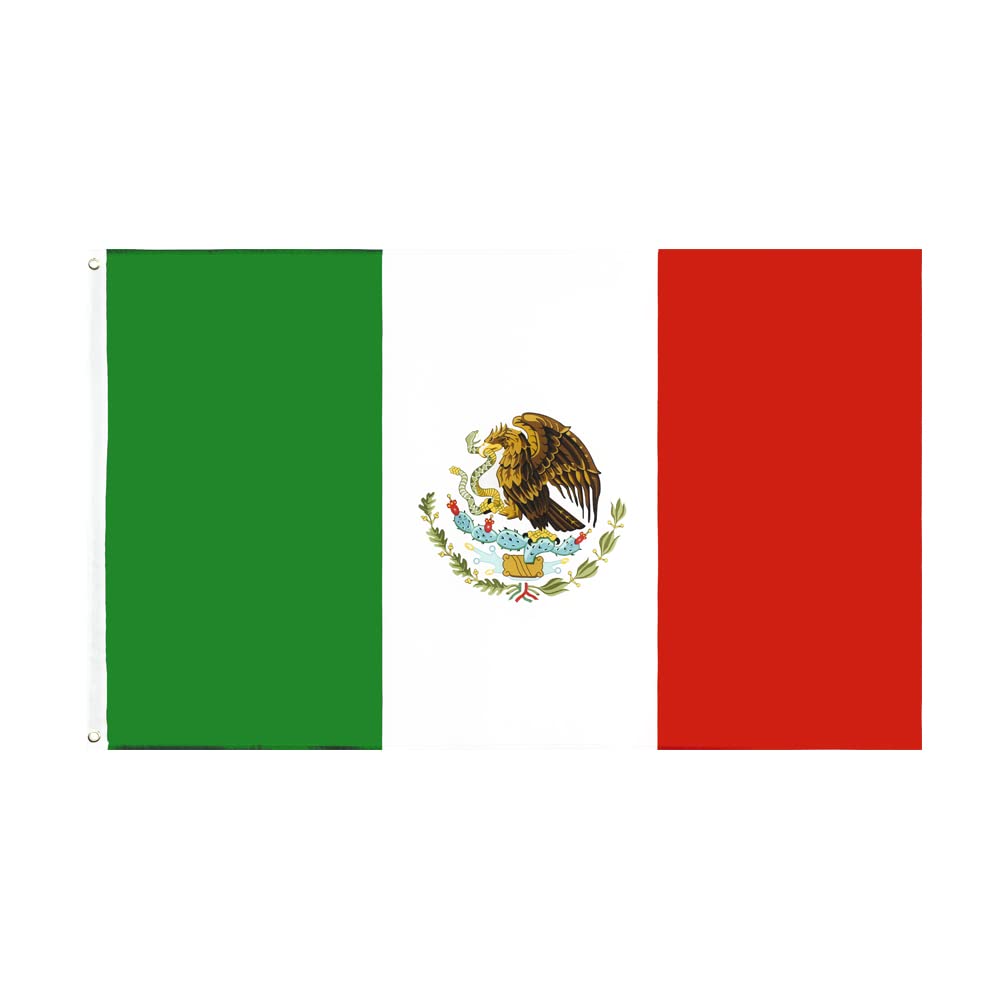 ANJOR Mexico flag 3x5 with brass grommets for durable outdoor display