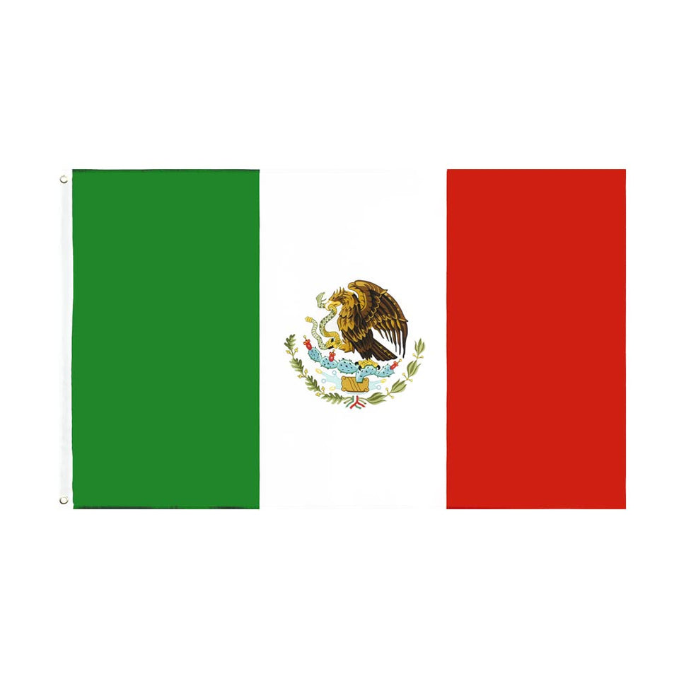 ANJOR Mexico flag 3x5 with brass grommets for durable outdoor display