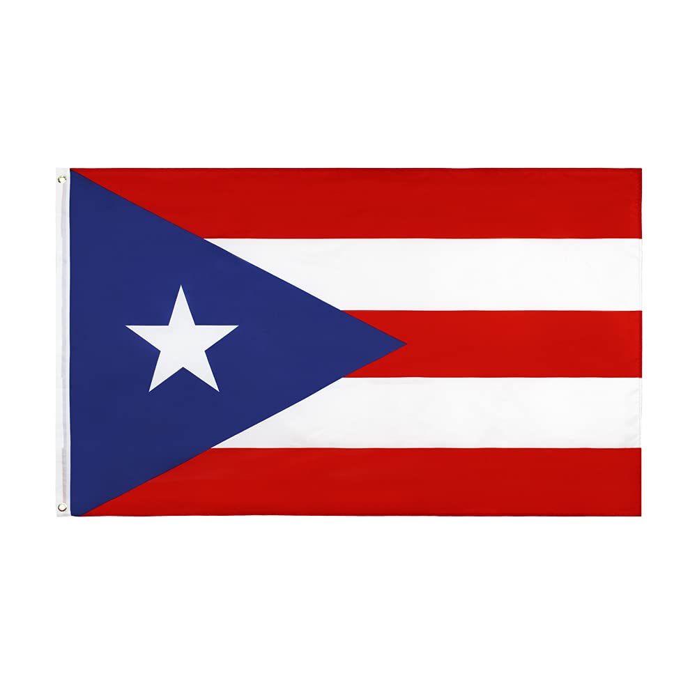 ANJOR Puerto Rico flag 3x5 ft front view on durable polyester with vivid color.