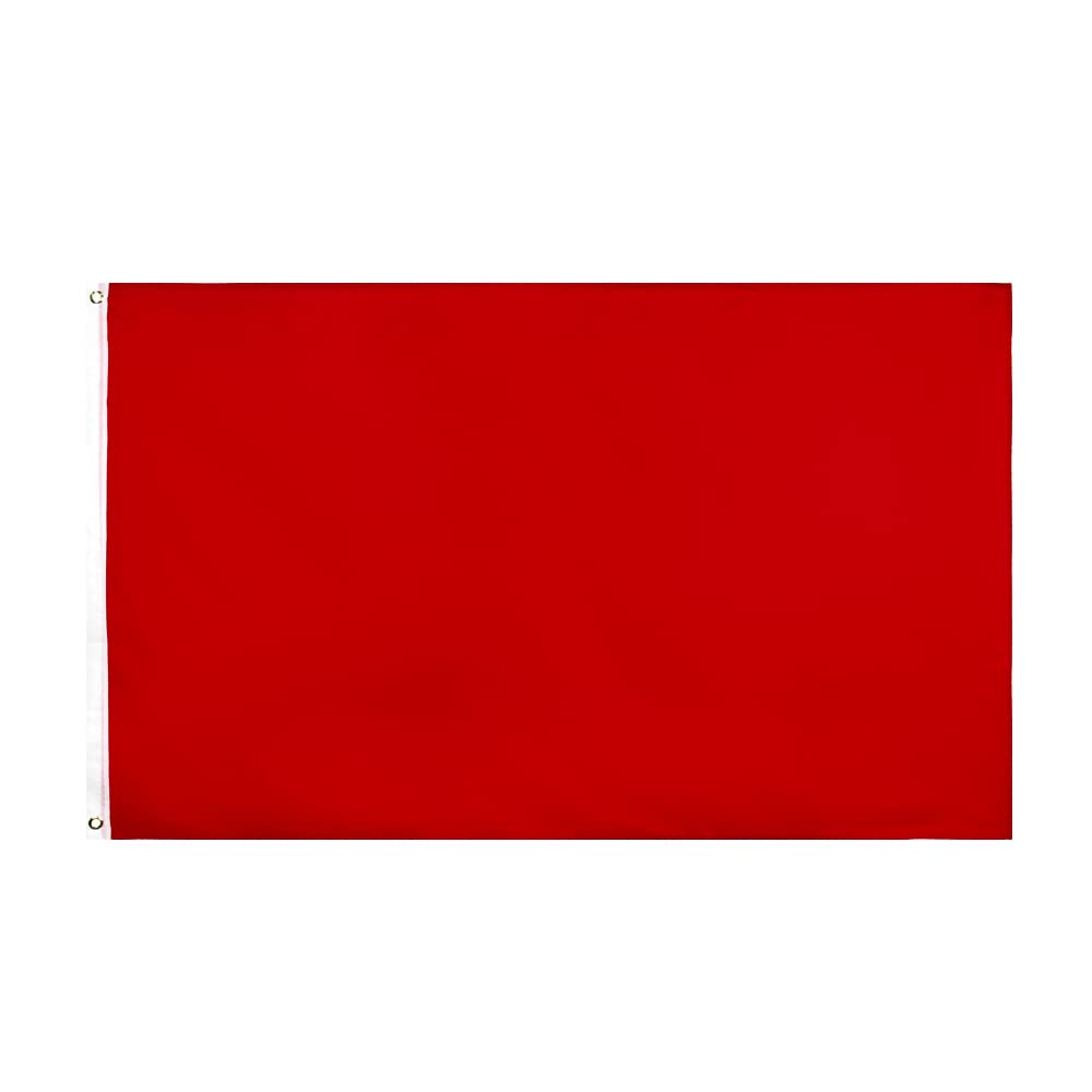 ANJOR 3x5 foot solid red flag fabric closeup for durable outdoor use