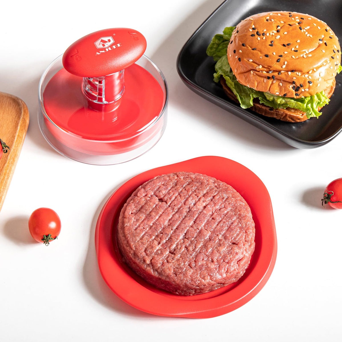 ANJUKE Burger Press supports quick meal prep for busy weekends.