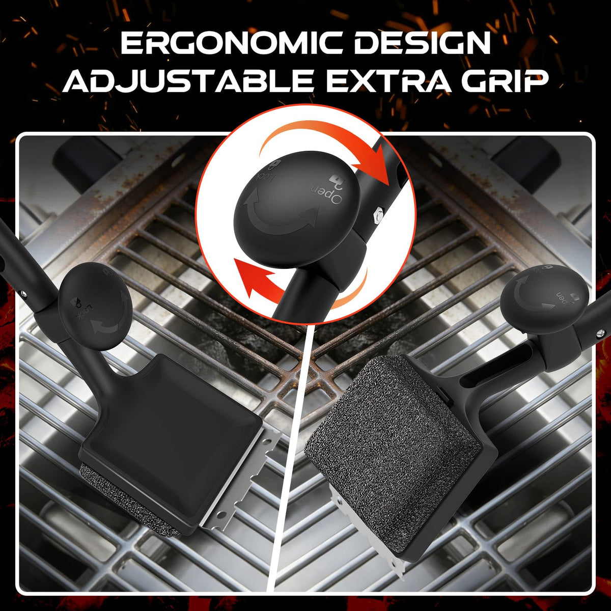 ANJUKE cleans cast iron, stainless steel, porcelain, and ceramic grates