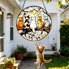 Ankefresh Cat Suncatcher decor suits living rooms, kitchens, and gardens.