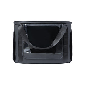 Anker SOLIX waterproof bag cover open showing outlet access.
