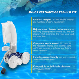 ANKIOST Polaris 280 replacement tire provides steady grip for thorough pool sweeps.