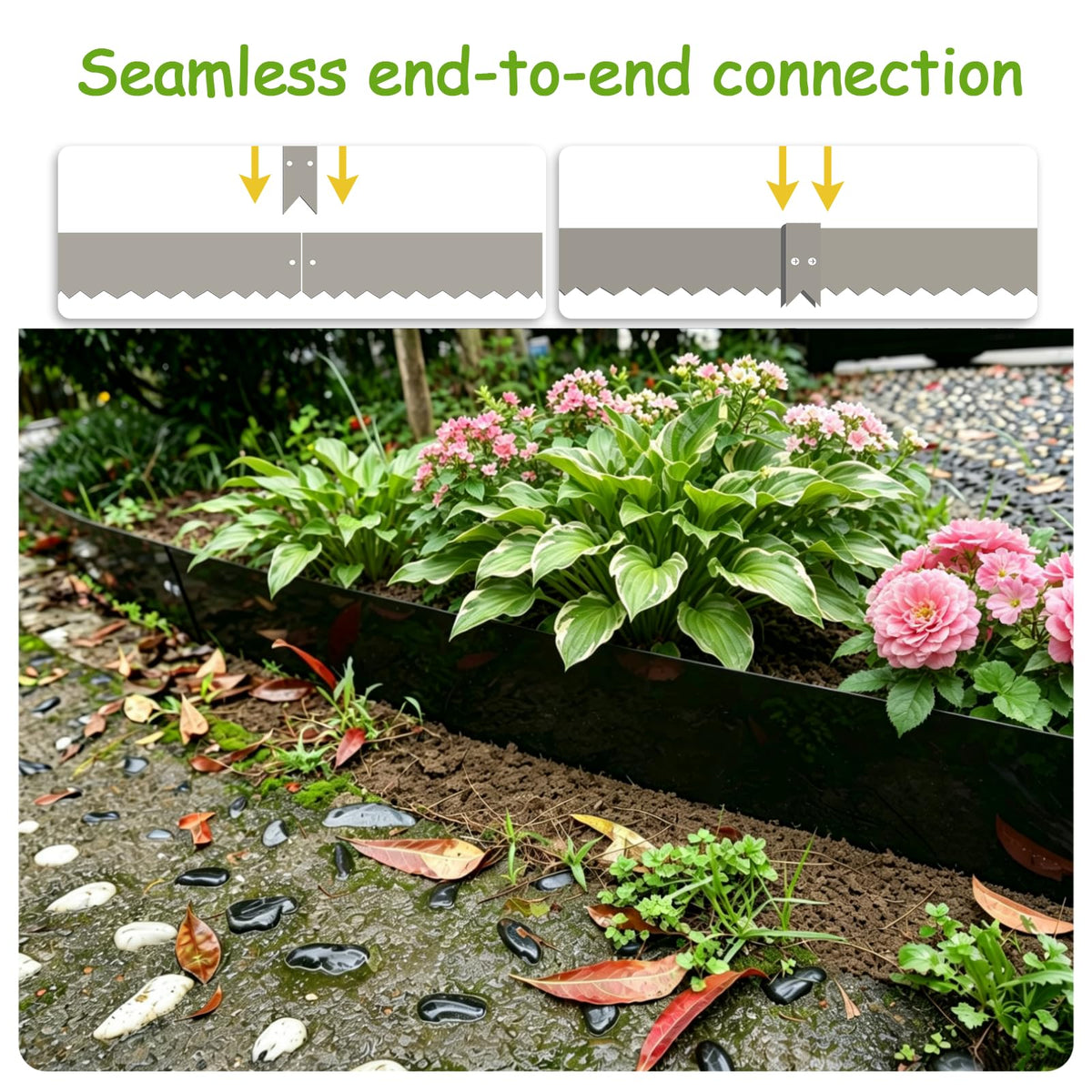 Anleolife black finish blends with landscape for subtle borders
