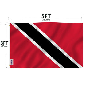 Anley 3x5 foot Trinidad and Tobago flag in package, ready to display.