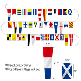 Anley 40ft flag string decor ideal for outdoor nautical displays.