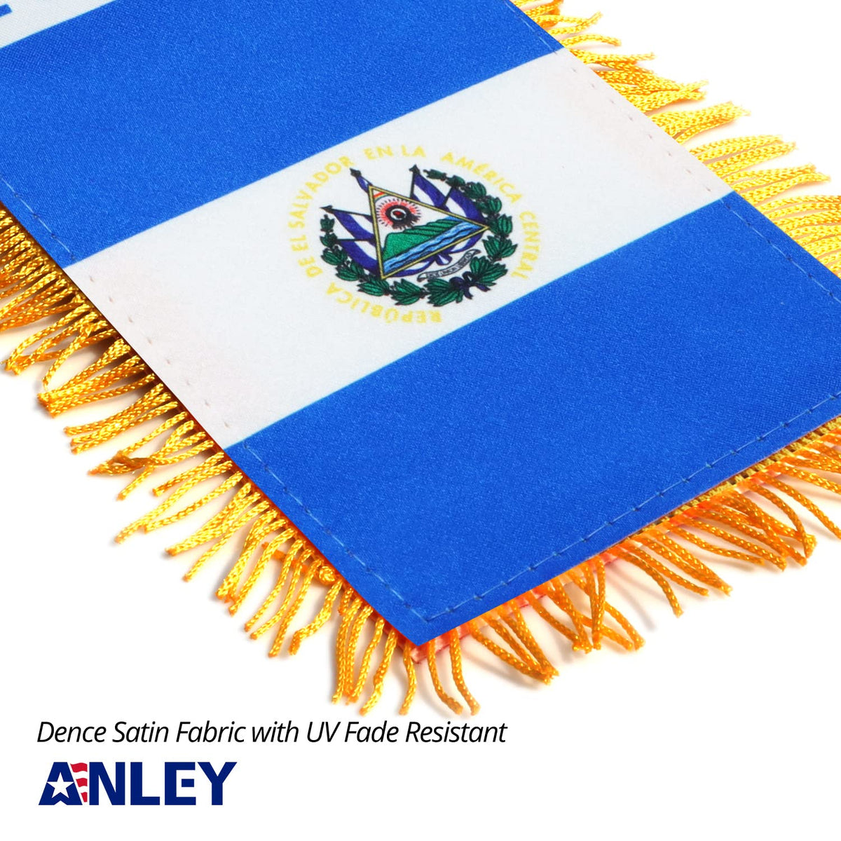 Anley 4x6 flag fits most vehicles for easy decor.