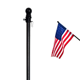 ANLEY 56-inch pinewood flagpole for sleeved flags with a sturdy finish.
