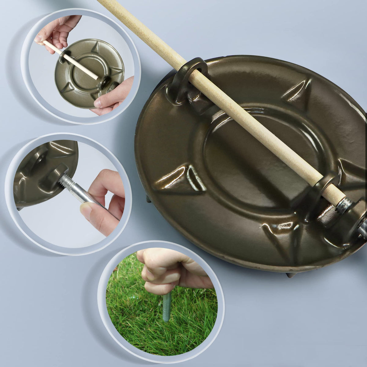 Anley aluminum standing rod provides lightweight, sturdy support.