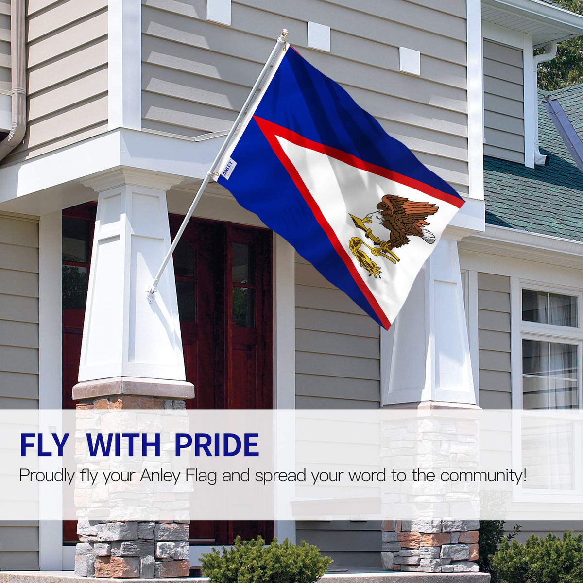 Anley American Samoa flag with canvas header for sturdy outdoor mounting