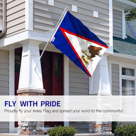 Anley American Samoa flag with canvas header for sturdy outdoor mounting