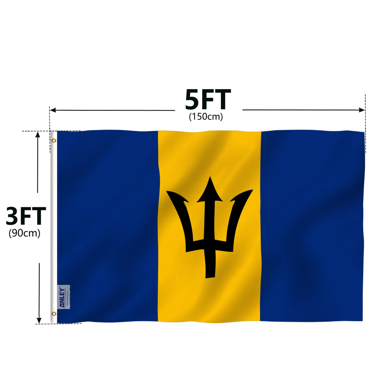Anley Barbados flag includes package with one 3x5 flag.