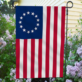 ANLEY Betsy Ross garden flag back view showing identical print for a consistent display