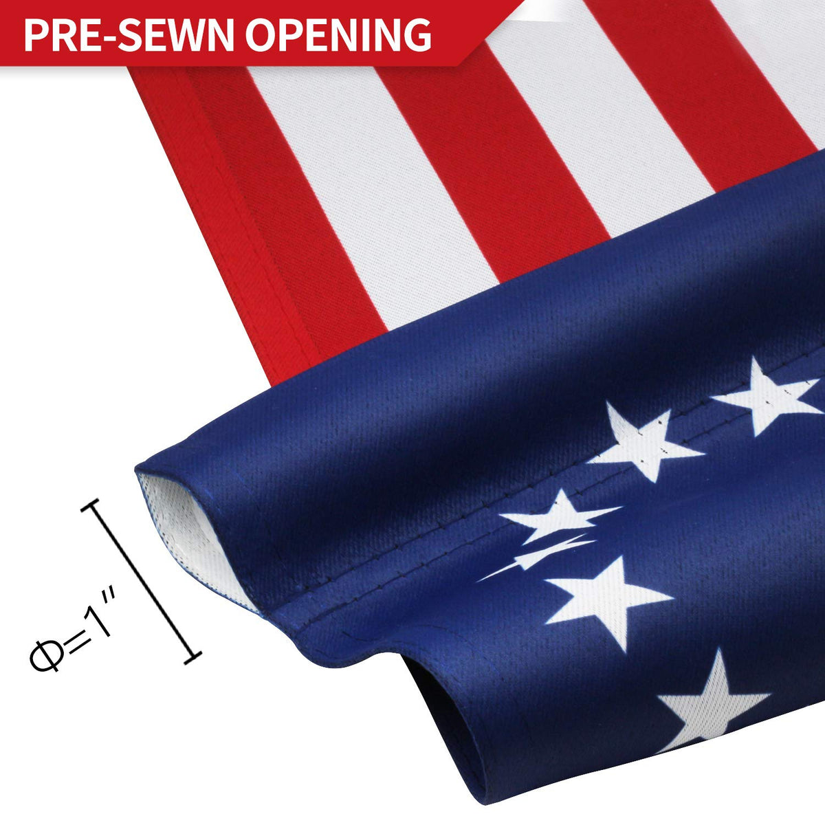 ANLEY Betsy Ross garden flag 1-inch sleeve for standard stands