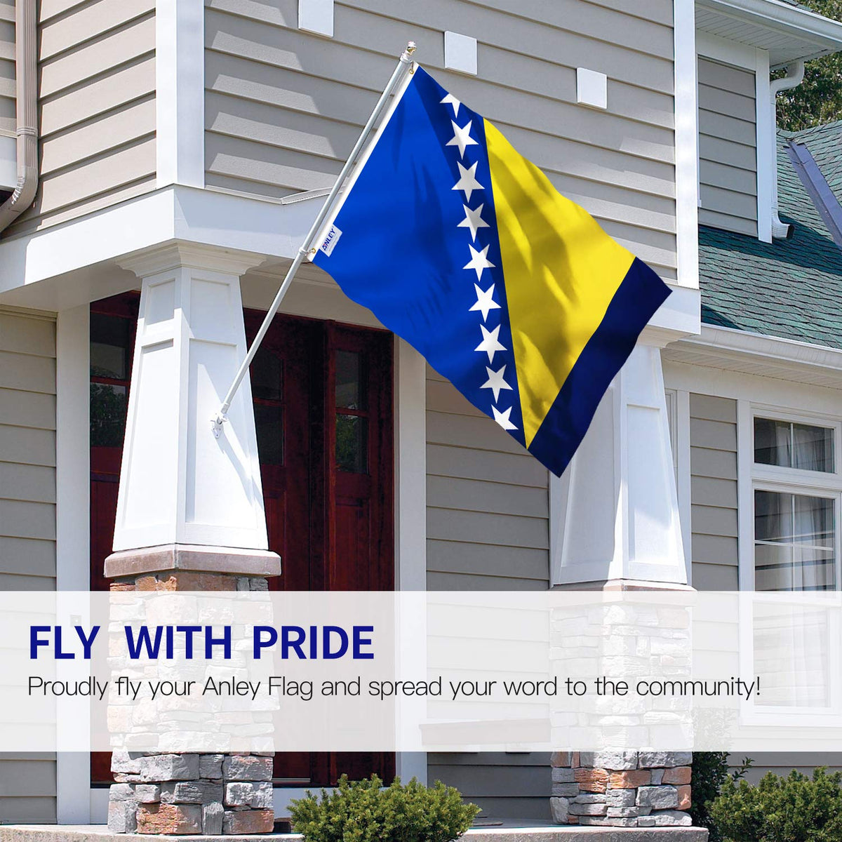 Flag featuring canvas header detail for secure outdoor mounting
