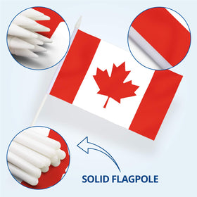 Anley Canada mini flag set shows vivid prints for reliable display