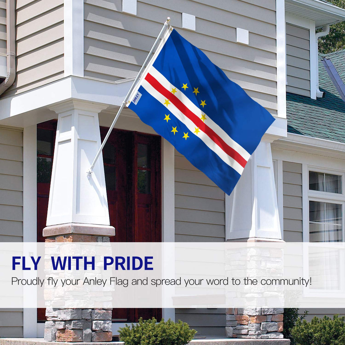 Anley Cape Verde flag close-up reveals fade-proof colors for outdoor display.