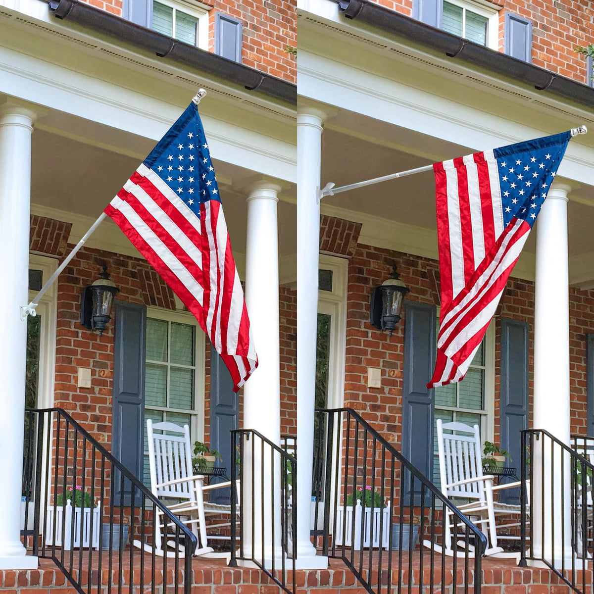 Anley cast iron flag bracket with durable coating resists rust.