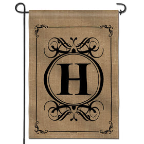 Anley Classic Monogram H garden flag front view for a welcoming home entry.