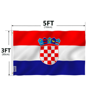 Anley Fly Breeze Croatia flag packaging includes 3x5 ft flag.